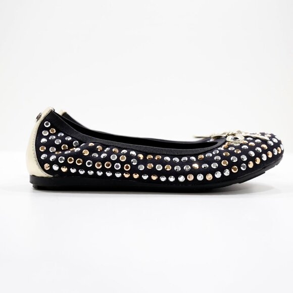 Stuart Weitzman Fannie Tara Black Silver & Gold Studded Ballet Flats - Girls' 1 - Picture 3 of 7
